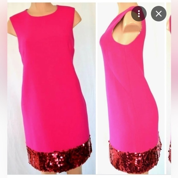 Dolce & Gabbana Pink Sequined Round Neck Shift Dress Sz IT 36 (M) NWOT - Picture 10 of 11